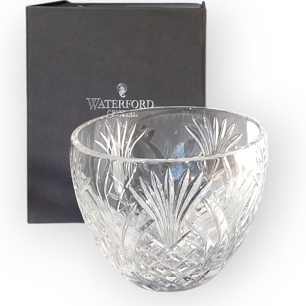 Vtg Waterford Crystal Pineapple Hospitality Bowl 6x4.25in Made in Poland BOXED